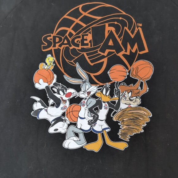 Space Jam Crewneck Sweatshirt Black Looney Tunes Basketball Graphic – Unisex XL - Picture 2 of 8